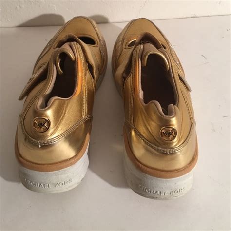 michael kors gold tennis shoes